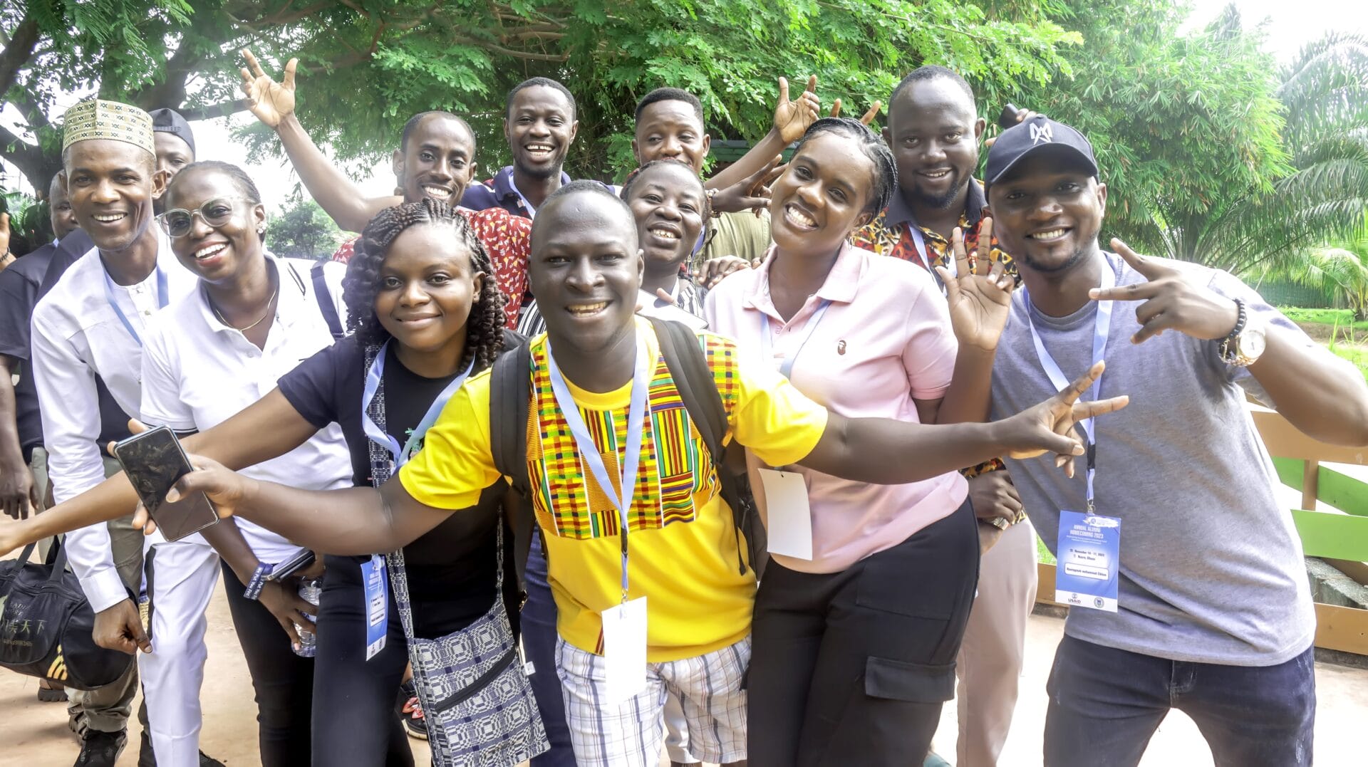 Group of young people pose for the camera